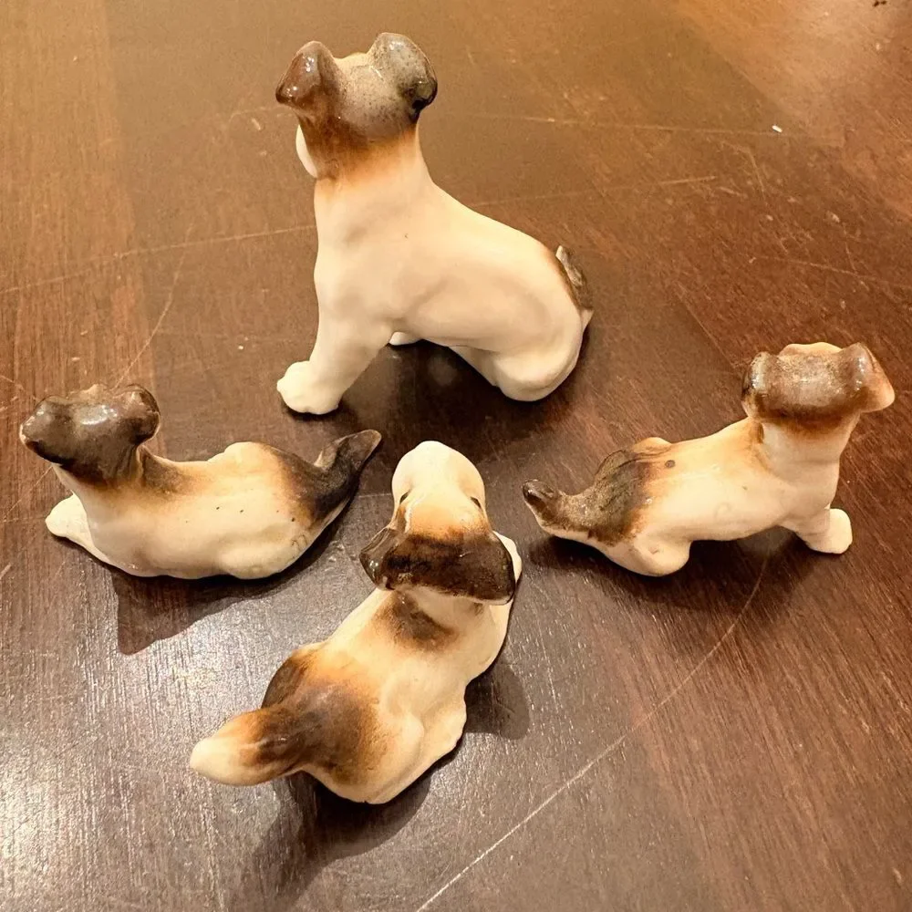 Vintage Porcelain Terrier Dogs